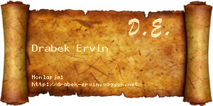 Drabek Ervin névjegykártya