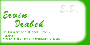 ervin drabek business card
